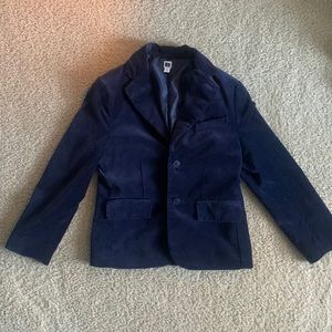 Boys blue velvet sport coat